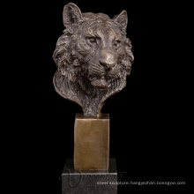 designer home decor metal craft bronze tiger head sculpture